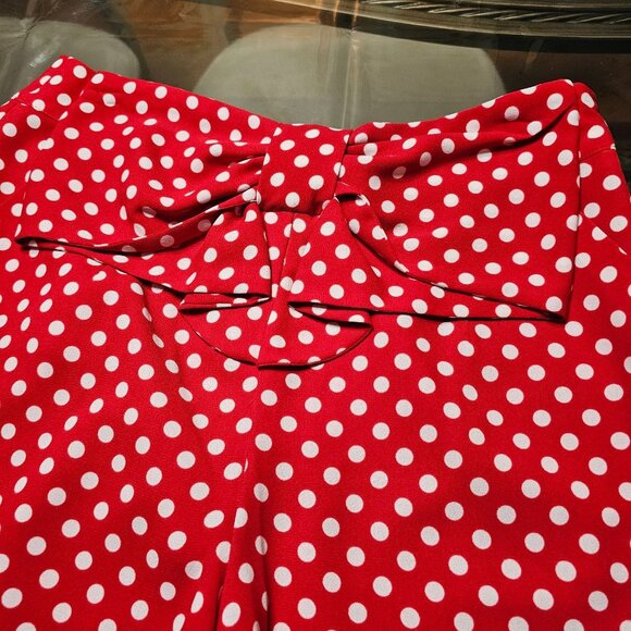Disney/Lauren Conrad Collab Minnie Mouse Red & White Polka Dot Shorts Set Sz M - Picture 7 of 13